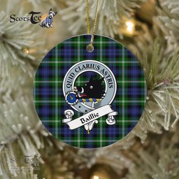 Baillie Scottish Clan Badge Plaid Ornament Gift. Christmas Tree Ornament Baillie Clan Tartan Ornament Great Christmas Ornaments Gift - Scotstee Shop