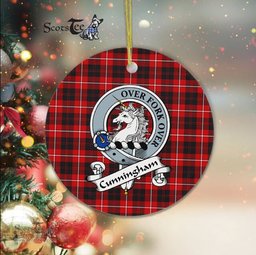 Cunningham Scottish Clan Badge Plaid Ornament Gift. Christmas Tree Ornament Cunningham Clan Tartan Ornament Great Christmas Ornaments Gift - Scotstee Shop