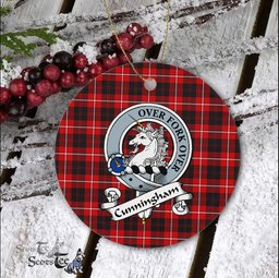 Cunningham Scottish Clan Badge Plaid Ornament Gift. Christmas Tree Ornament Cunningham Clan Tartan Ornament Great Christmas Ornaments Gift - Scotstee Shop