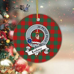 Erskine Scottish Clan Badge Plaid Ornament Gift. Christmas Tree Ornament Erskine Clan Tartan Ornament Great Christmas Ornaments Gift - Scotstee Shop