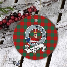 Erskine Scottish Clan Badge Plaid Ornament Gift. Christmas Tree Ornament Erskine Clan Tartan Ornament Great Christmas Ornaments Gift - Scotstee Shop