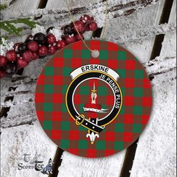 Erskine Scottish Clan Badge Plaid Ornament Gift. Christmas Tree Ornament Erskine Clan Tartan Ornament Great Christmas Ornaments Gift - Scotstee Shop