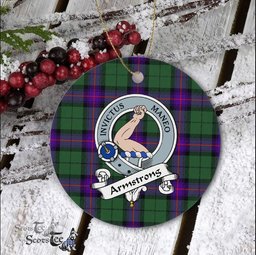 Armstrong Scottish Clan Badge Plaid Ornament Gift. Christmas Tree Ornament Armstrong Clan Tartan Ornament Great Christmas Ornaments Gift - Scotstee Shop