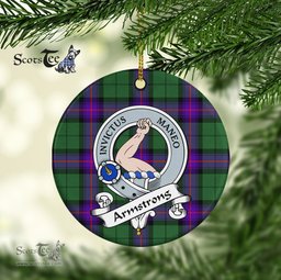 Armstrong Scottish Clan Badge Plaid Ornament Gift. Christmas Tree Ornament Armstrong Clan Tartan Ornament Great Christmas Ornaments Gift - Scotstee Shop