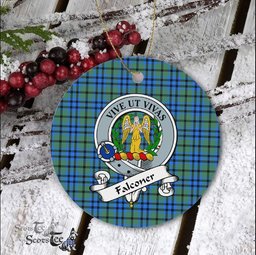 Falconer Scottish Clan Badge Plaid Ornament Gift. Christmas Tree Ornament Falconer Clan Tartan Ornament Great Christmas Ornaments Gift - Scotstee Shop