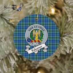 Falconer Scottish Clan Badge Plaid Ornament Gift. Christmas Tree Ornament Falconer Clan Tartan Ornament Great Christmas Ornaments Gift - Scotstee Shop