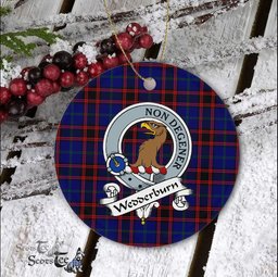 Scotstee Shop - Wedderburn Scottish Clan Badge Plaid Ornament Gift. Christmas Tree Ornament Wedderburn Clan Tartan Ornament Great Christmas Ornaments Gift