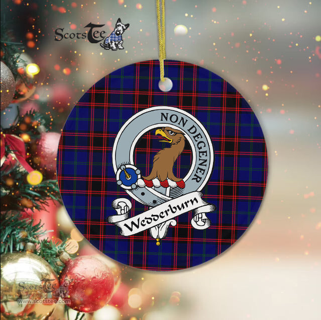 Scotstee Shop - Wedderburn Scottish Clan Badge Plaid Ornament Gift. Christmas Tree Ornament Wedderburn Clan Tartan Ornament Great Christmas Ornaments Gift