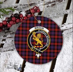 Broun Scottish Clan Plaid Ornament Gift. Christmas Tree Ornament Broun Clan Tartan Ornament Great Christmas Ornaments Gift - Scotstee Shop