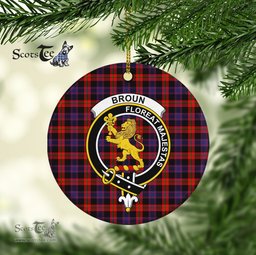 Broun Scottish Clan Plaid Ornament Gift. Christmas Tree Ornament Broun Clan Tartan Ornament Great Christmas Ornaments Gift - Scotstee Shop