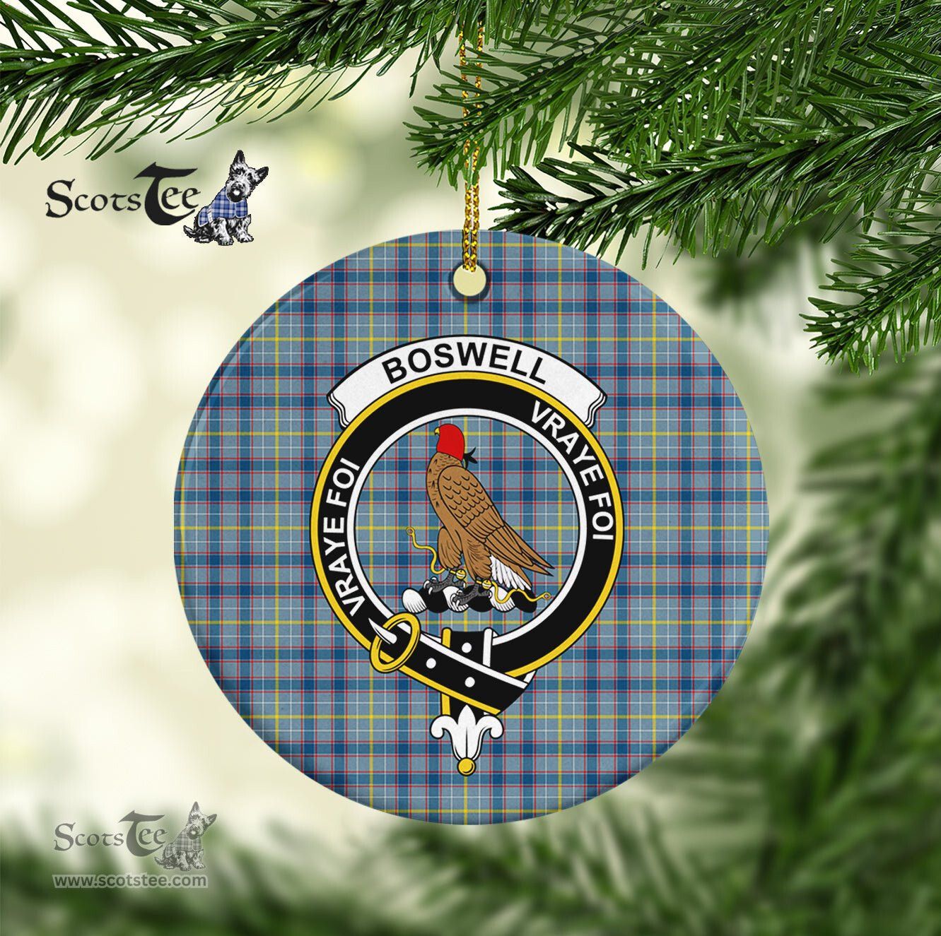 Boswell Scottish Clan Plaid Ornament Gift. Christmas Tree Ornament Boswell Clan Tartan Ornament Great Christmas Ornaments Gift - Scotstee Shop