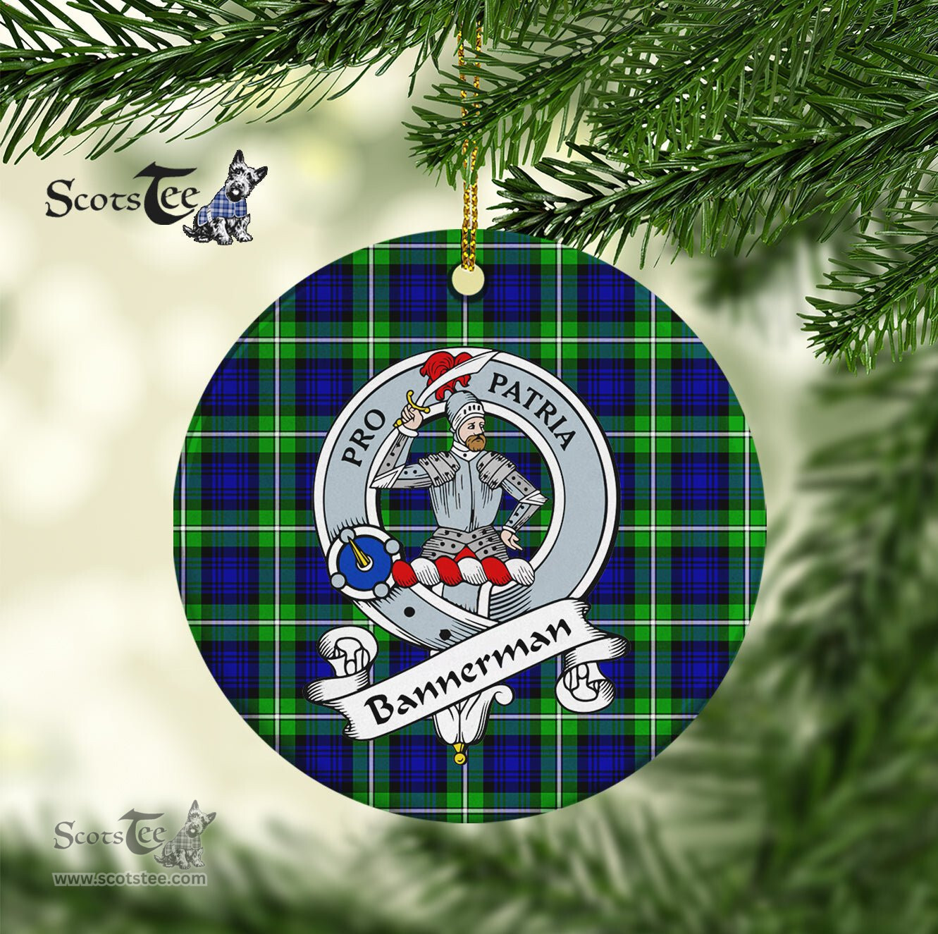 Bannerman Scottish Clan Badge Plaid Ornament Gift. Christmas Tree Ornament Bannerman Clan Tartan Ornament Great Christmas Ornaments Gift - Scotstee Shop