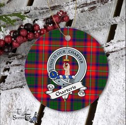 Charteris Scottish Clan Badge Plaid Ornament Gift. Christmas Tree Ornament Charteris Clan Tartan Ornament Great Christmas Ornaments Gift - Scotstee Shop