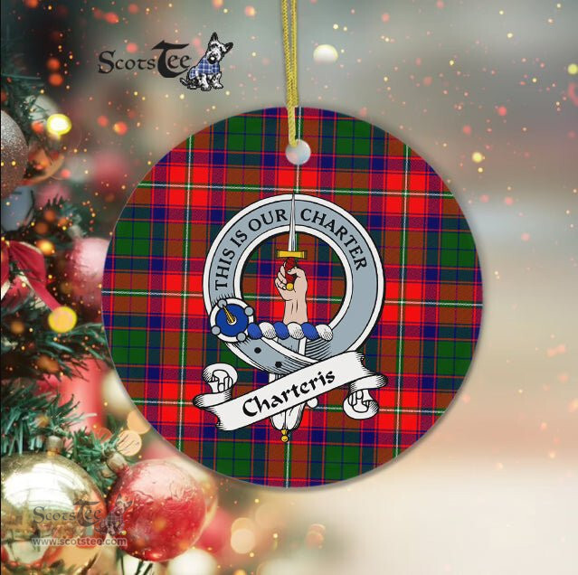 Charteris Scottish Clan Badge Plaid Ornament Gift. Christmas Tree Ornament Charteris Clan Tartan Ornament Great Christmas Ornaments Gift - Scotstee Shop
