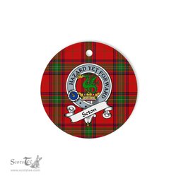 Scotstee Shop - Seton Scottish Clan Badge Plaid Ornament Gift. Christmas Tree Ornament Seton Clan Tartan Ornament Great Christmas Ornaments Gift