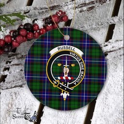 Russell Scottish Clan Plaid Ornament Gift. Christmas Tree Ornament Russell Clan Tartan Ornament Great Christmas Ornaments Gift - Scotstee Shop