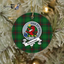 Clan Primrose Ornaments Primrose Scottish Clan Badge Plaid Ornament Gift. Christmas Tree Ornament Primrose Clan Tartan Ornament Great Christmas Ornaments Gift - Scotstee Shop