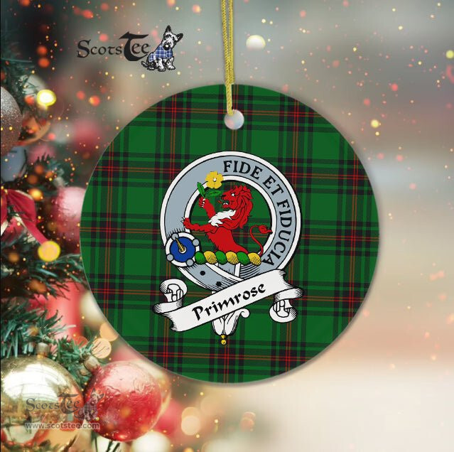 Clan Primrose Ornaments Primrose Scottish Clan Badge Plaid Ornament Gift. Christmas Tree Ornament Primrose Clan Tartan Ornament Great Christmas Ornaments Gift - Scotstee Shop