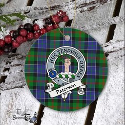 Paterson Scottish Clan Badge Plaid Ornament Gift. Christmas Tree Ornament Paterson Clan Tartan Ornament Great Christmas Ornaments Gift - Scotstee Shop