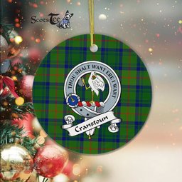 Cranstoun Scottish Clan Badge Plaid Ornament Gift. Christmas Tree Ornament Cranstoun Clan Tartan Ornament Great Christmas Ornaments Gift - Scotstee Shop