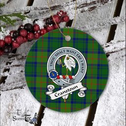 Cranstoun Scottish Clan Badge Plaid Ornament Gift. Christmas Tree Ornament Cranstoun Clan Tartan Ornament Great Christmas Ornaments Gift - Scotstee Shop