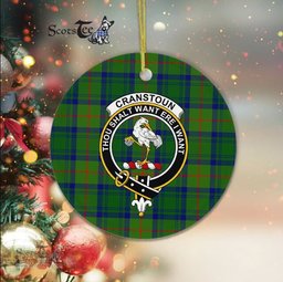 Cranstoun Scottish Clan Badge Plaid Ornament Gift. Christmas Tree Ornament Cranstoun Clan Tartan Ornament Great Christmas Ornaments Gift - Scotstee Shop