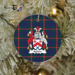 Agnew Family Crest Scottish Clan Plaid Ornament Gift. Christmas Tree Ornament Agnew Clan Tartan Ornament Great Christmas Ornaments Gift - Scotstee Shop