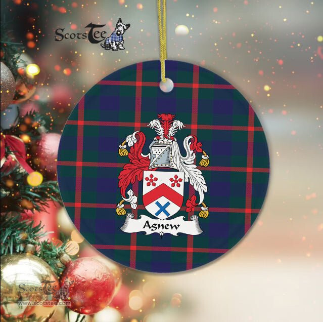 Agnew Family Crest Scottish Clan Plaid Ornament Gift. Christmas Tree Ornament Agnew Clan Tartan Ornament Great Christmas Ornaments Gift - Scotstee Shop