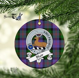 Blair Scottish Clan Badge Plaid Ornament Gift. Christmas Tree Ornament Blair Clan Tartan Ornament Great Christmas Ornaments Gift - Scotstee Shop
