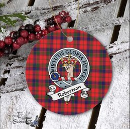Robertson Scottish Clan Badge Plaid Ornament Gift. Christmas Tree Ornament Robertson Clan Tartan Ornament Great Christmas Ornaments Gift - Scotstee Shop