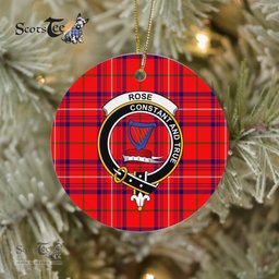 Rose Scottish Clan Plaid Ornament Gift. Christmas Tree Ornament Rose Clan Tartan Ornament Great Christmas Ornaments Gift - Scotstee Shop