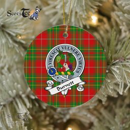 Burnett Scottish Clan Badge Plaid Ornament Gift. Christmas Tree Ornament Burnett Clan Tartan Ornament Great Christmas Ornaments Gift - Scotstee Shop