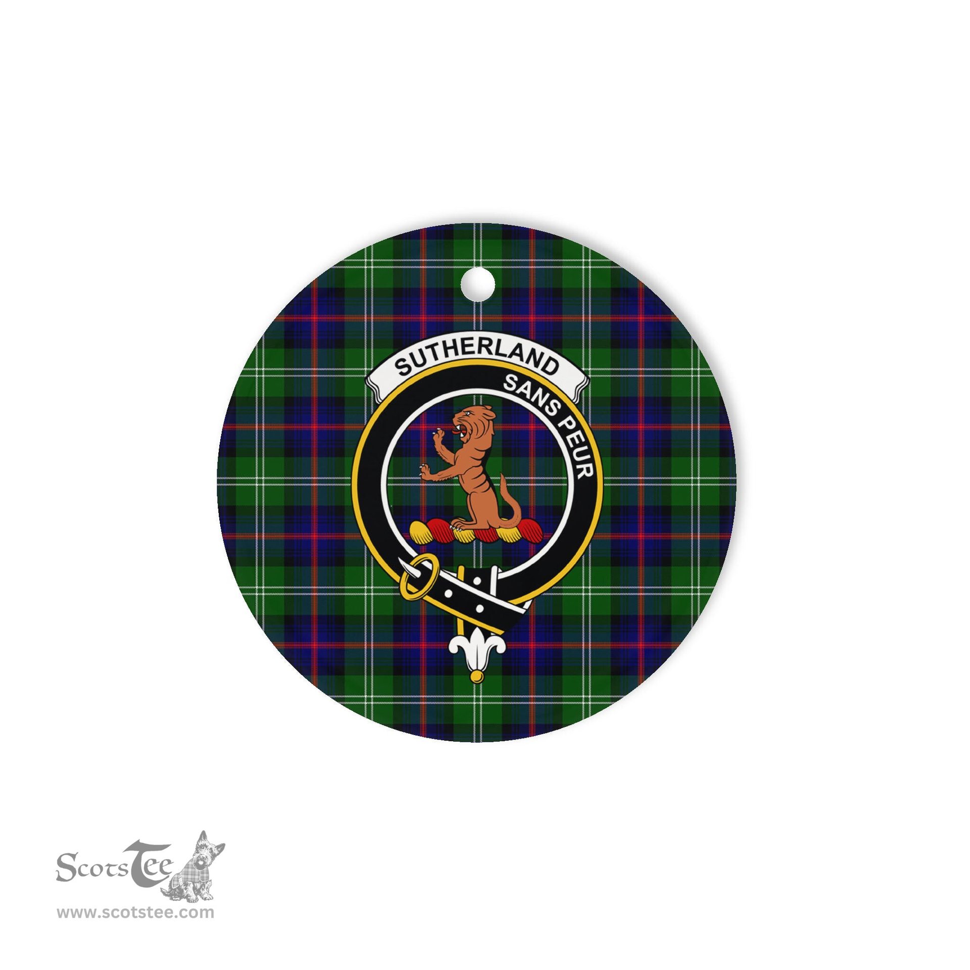 Scotstee Shop - Sutherland II Scottish Clan Plaid Ornament Gift. Christmas Tree Ornament Sutherland II Clan Tartan Ornament Great Christmas Ornaments Gift