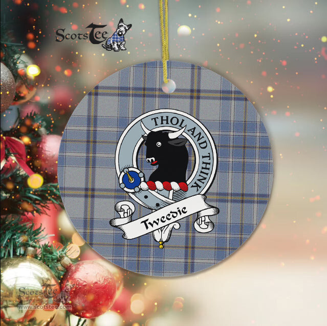 Scotstee Shop - Tweedie Scottish Clan Badge Plaid Ornament Gift. Christmas Tree Ornament Tweedie Clan Tartan Ornament Great Christmas Ornaments Gift