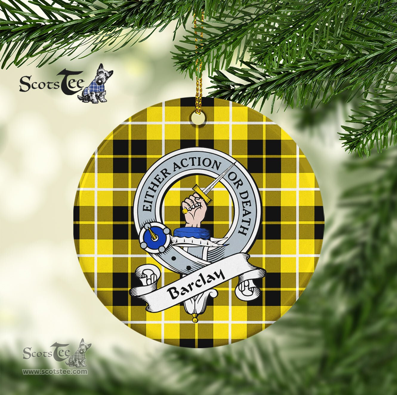 Barclay Scottish Clan Badge Plaid Ornament Gift. Christmas Tree Ornament Barclay Clan Tartan Ornament Great Christmas Ornaments Gift - Scotstee Shop