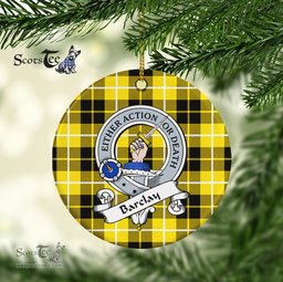 Barclay Scottish Clan Badge Plaid Ornament Gift. Christmas Tree Ornament Barclay Clan Tartan Ornament Great Christmas Ornaments Gift - Scotstee Shop