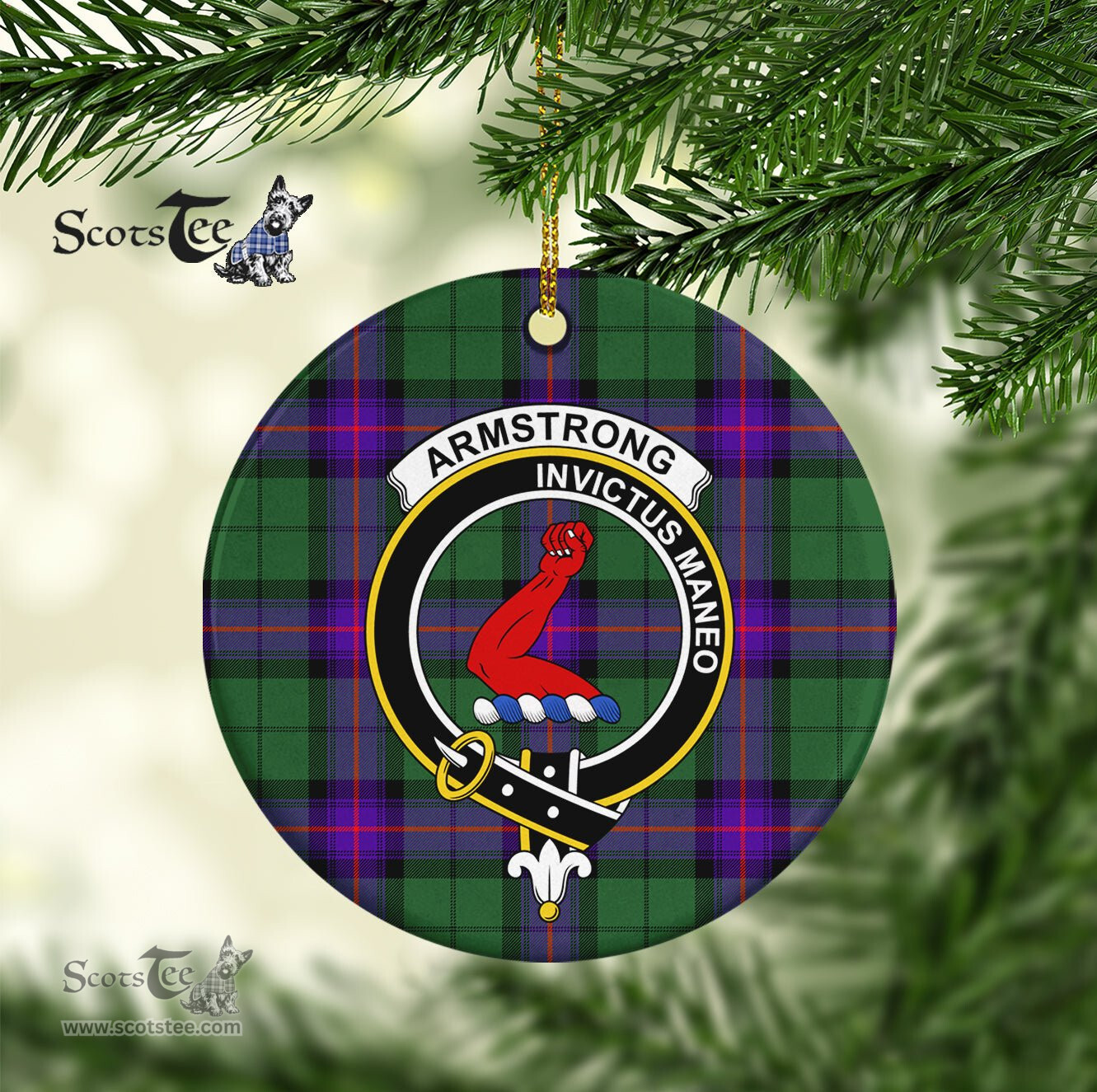 Armstrong Scottish Clan Plaid Ornament Gift. Christmas Tree Ornament Armstrong Clan Tartan Ornament Great Christmas Ornaments Gift - Scotstee Shop