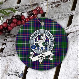 Inglis Scottish Clan Badge Plaid Ornament Gift. Christmas Tree Ornament Inglis Clan Tartan Ornament Great Christmas Ornaments Gift - Scotstee Shop
