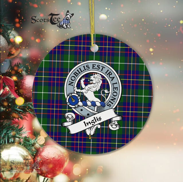 Inglis Scottish Clan Badge Plaid Ornament Gift. Christmas Tree Ornament Inglis Clan Tartan Ornament Great Christmas Ornaments Gift - Scotstee Shop