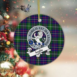 Inglis Scottish Clan Badge Plaid Ornament Gift. Christmas Tree Ornament Inglis Clan Tartan Ornament Great Christmas Ornaments Gift - Scotstee Shop