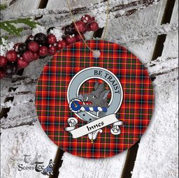 Innes Scottish Clan Badge Plaid Ornament Gift. Christmas Tree Ornament Innes Clan Tartan Ornament Great Christmas Ornaments Gift - Scotstee Shop