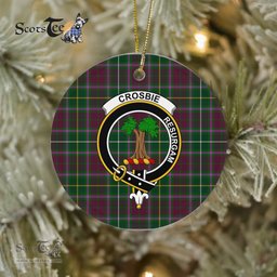 Crosbie Scottish Clan Plaid Ornament Gift. Christmas Tree Ornament Crosbie Clan Tartan Ornament Great Christmas Ornaments Gift - Scotstee Shop
