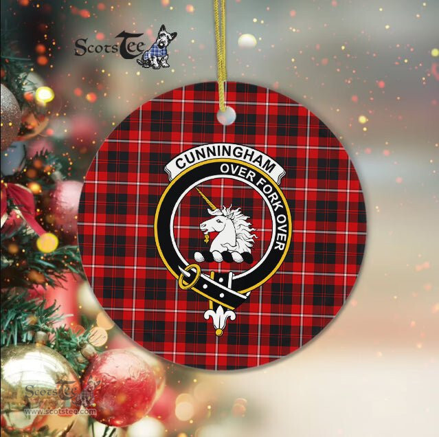 Cunningham Scottish Clan Plaid Ornament Gift. Christmas Tree Ornament Cunningham Clan Tartan Ornament Great Christmas Ornaments Gift - Scotstee Shop