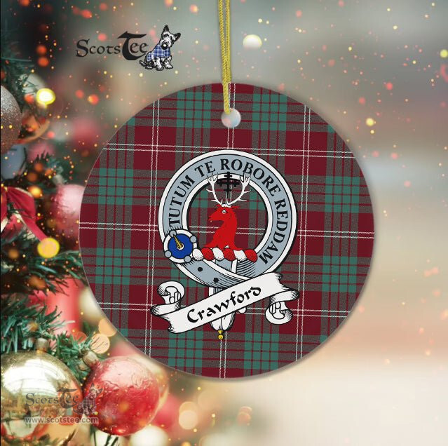 Crawford Scottish Clan Badge Plaid Ornament Gift. Christmas Tree Ornament Crawford Clan Tartan Ornament Great Christmas Ornaments Gift - Scotstee Shop