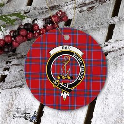 Rait Scottish Clan Plaid Ornament Gift. Christmas Tree Ornament Rait Clan Tartan Ornament Great Christmas Ornaments Gift - Scotstee Shop