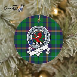 Scotstee Shop - Young Scottish Clan Badge Plaid Ornament Gift. Christmas Tree Ornament Young Clan Tartan Ornament Great Christmas Ornaments Gift