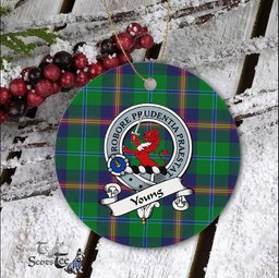 Scotstee Shop - Young Scottish Clan Badge Plaid Ornament Gift. Christmas Tree Ornament Young Clan Tartan Ornament Great Christmas Ornaments Gift