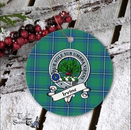 Irvine Scottish Clan Badge Plaid Ornament Gift. Christmas Tree Ornament Irvine Clan Tartan Ornament Great Christmas Ornaments Gift - Scotstee Shop