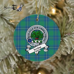 Irvine Scottish Clan Badge Plaid Ornament Gift. Christmas Tree Ornament Irvine Clan Tartan Ornament Great Christmas Ornaments Gift - Scotstee Shop