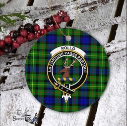 Rollo Scottish Clan Plaid Ornament Gift. Christmas Tree Ornament Rollo Clan Tartan Ornament Great Christmas Ornaments Gift - Scotstee Shop
